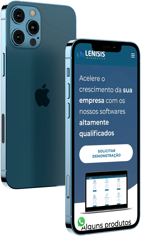 Mockup iPhone site Lenisis Informática